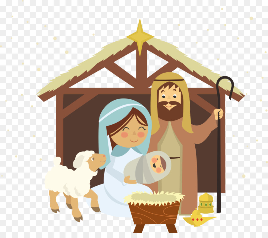 Christmas Novena of aguinaldos Nativity scene Manger - Vector Jesus with a woman png download - 970*844 - Free Transparent Christmas  png Download.
