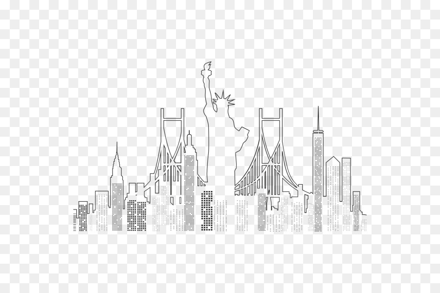 New York City Skyline Architecture Silhouette - design png download - 600*600 - Free Transparent New York City png Download.