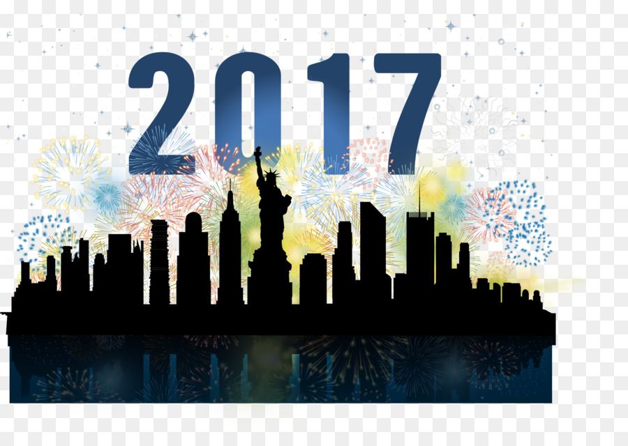 New York City Skyline Silhouette Watercolor painting - Vector 2017 fireworks celebration png download - 2235*1589 - Free Transparent New York City png Download.