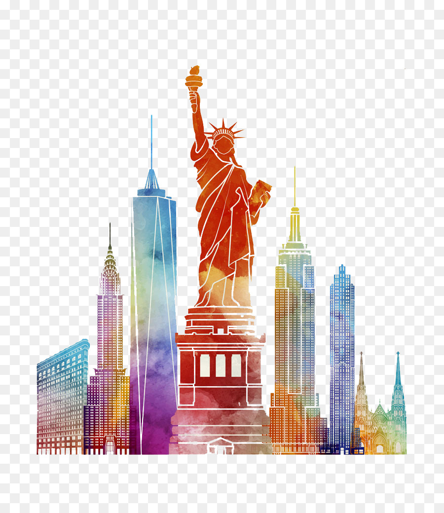 New York City Poster Watercolor painting Illustration - Watercolor New York comics png download - 819*1024 - Free Transparent New York City png Download.