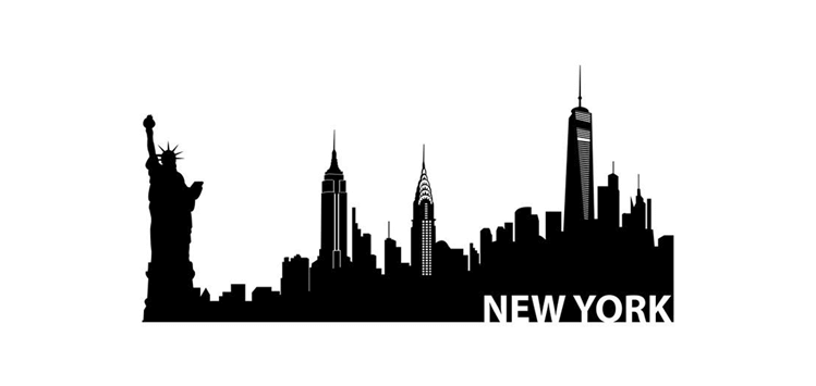 New York City Skyline Silhouette Painting - Silhouette png download ...