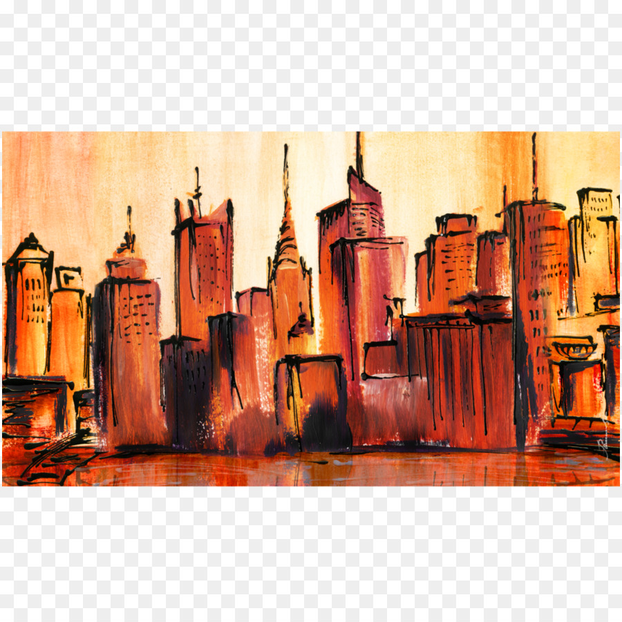 The Skyline Hotel Manhattan Painting Abstract art - New York City png download - 894*894 - Free Transparent Skyline Hotel png Download.