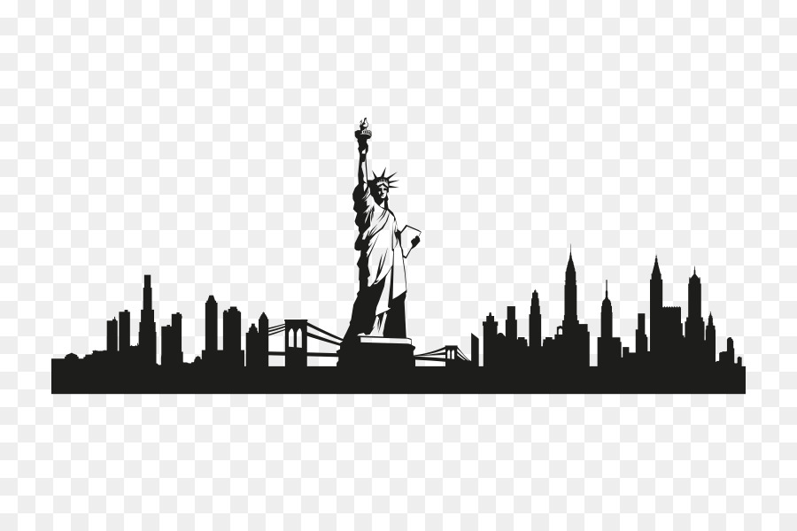 Statue of Liberty Skyline Wall decal Sticker - statue of liberty png download - 800*600 - Free Transparent Statue Of Liberty png Download.