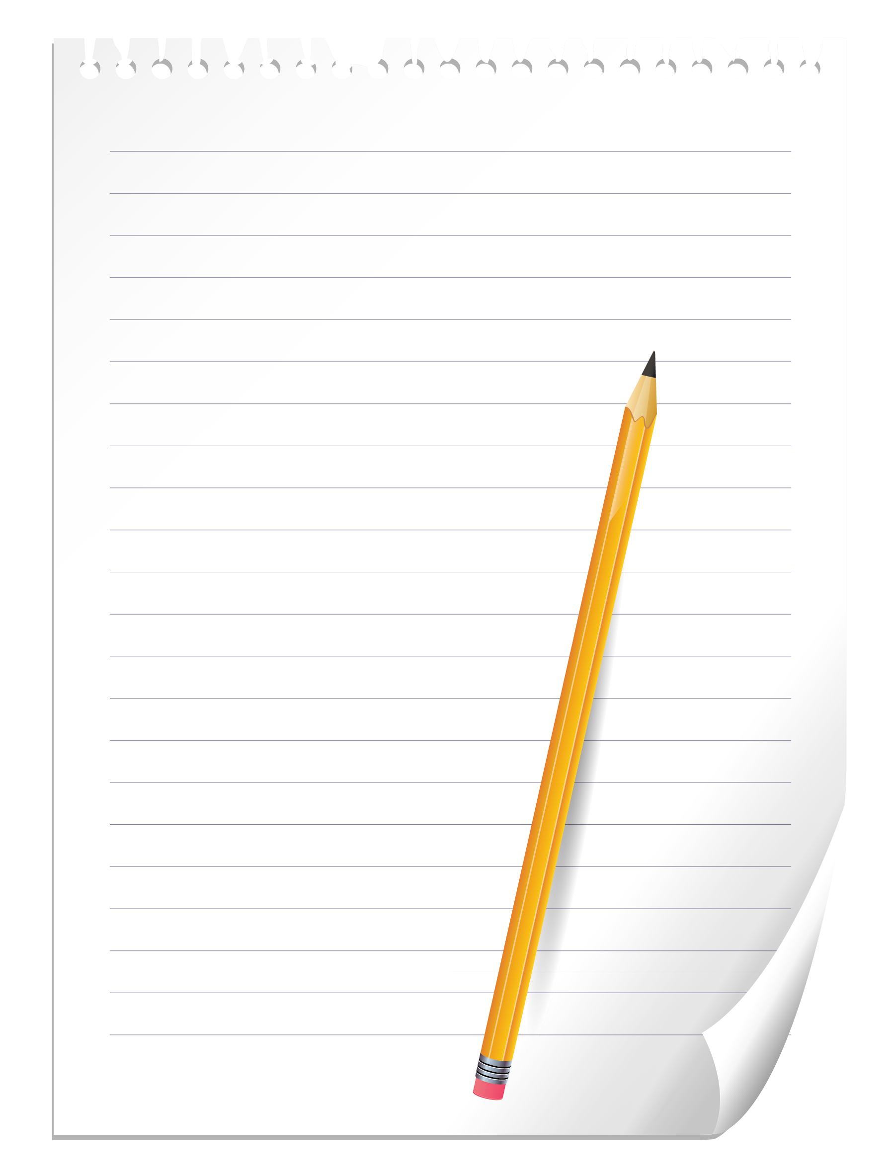 Document Text Writing Pencil - Pencil and Notebook Paper PNG Clipart  Picture png download - 1801*2359 - Free Transparent Paper png Download. -  Clip Art Library