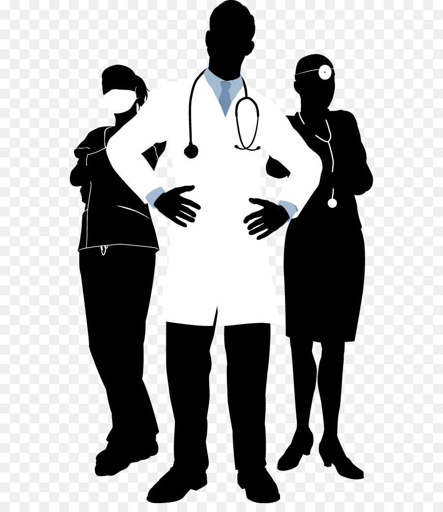 Physician Photography Illustration - Doctors and nurses in black and white silhouette png download - 616*1022 - Free Transparent Physician png Download.