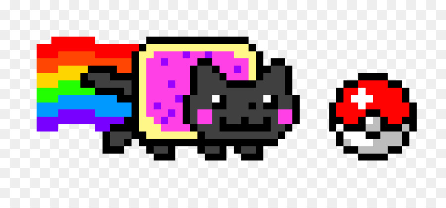 Nyan Cat YouTube Pixel art - pokeball png download - 6100*2800 - Free Transparent Nyan Cat png Download.