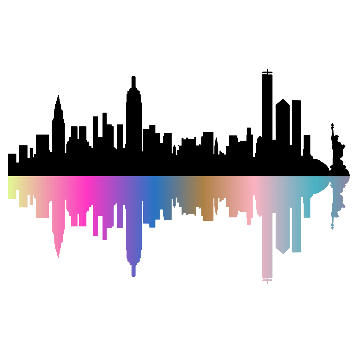 transparent new york skyline silhouette
