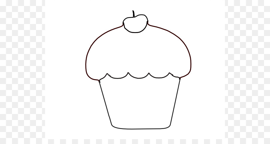 Cupcake Outline Stuffing Clip art - Cupcake Silhouette png download - 600*464 - Free Transparent  png Download.