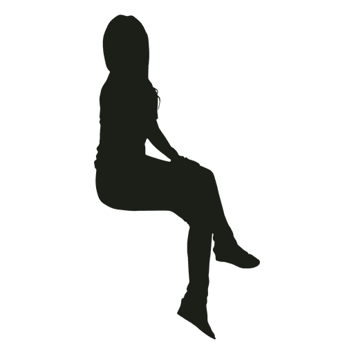 Silhouette Sitting Woman - sitting man png download - 512*512 - Free ...