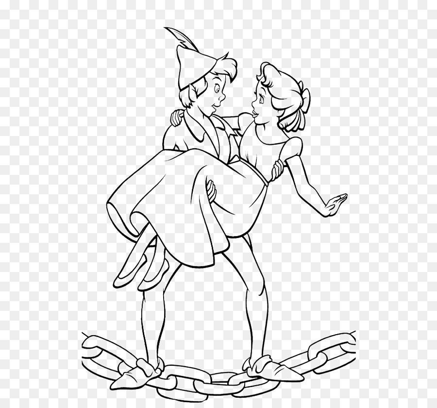 Peter Pan Peter and Wendy Tinker Bell Wendy Darling Captain Hook - Black lines painted Peter Pan holding Wendy png download - 835*835 - Free Transparent Peter Pan png Download.