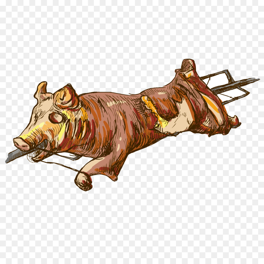 Pig roast Suckling pig Roasting Illustration - Delicious roast suckling pig png download - 1276*1276 - Free Transparent Pig Roast png Download.