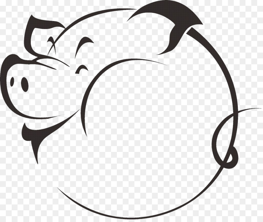 Domestic pig Silhouette Drawing - Hand-painted cartoon pig silhouette png download - 1024*855 - Free Transparent  png Download.