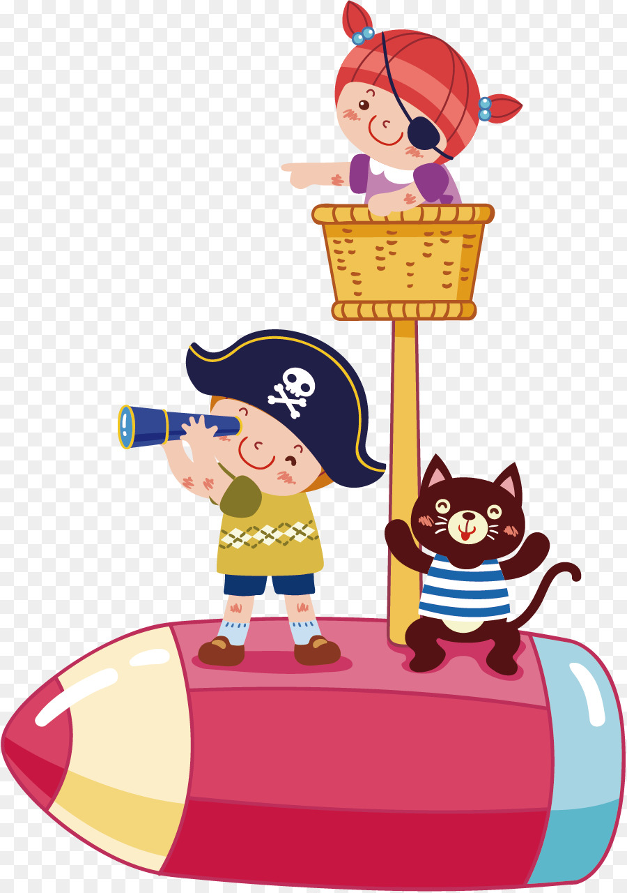 Piracy Cartoon Child Illustration - Pirate Telescope PNG vector elements png download - 897*1278 - Free Transparent Piracy png Download.