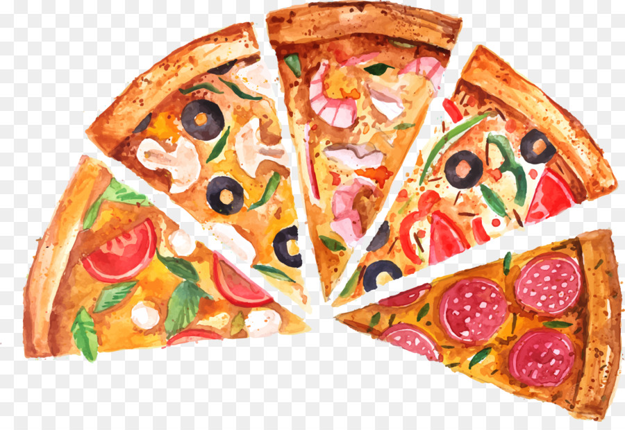 Sicilian pizza Fast food Junk food Tarte flambxe9e - Vector painted Pizza png download - 1336*902 - Free Transparent Sicilian Pizza png Download.