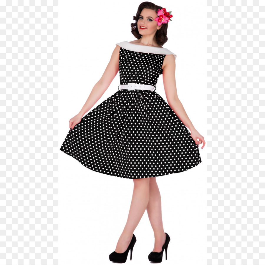 1950s Polka dot Poodle skirt Costume Dress - dress png download - 1000*1000 - Free Transparent Polka Dot png Download.