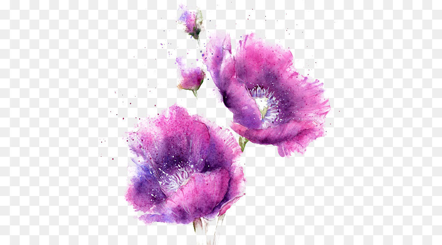 Watercolor painting - Watercolor purple flowers png download - 500*500 - Free Transparent Watercolor Painting png Download.