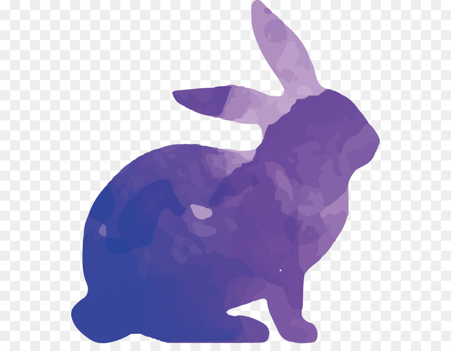 Rabbit Silhouette Watercolor painting - Colorful animal silhouettes set png download - 616*685 - Free Transparent Rabbit png Download.
