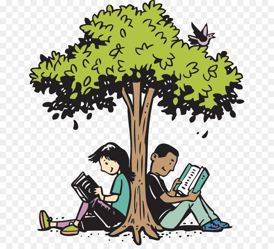 reading tree silhouette