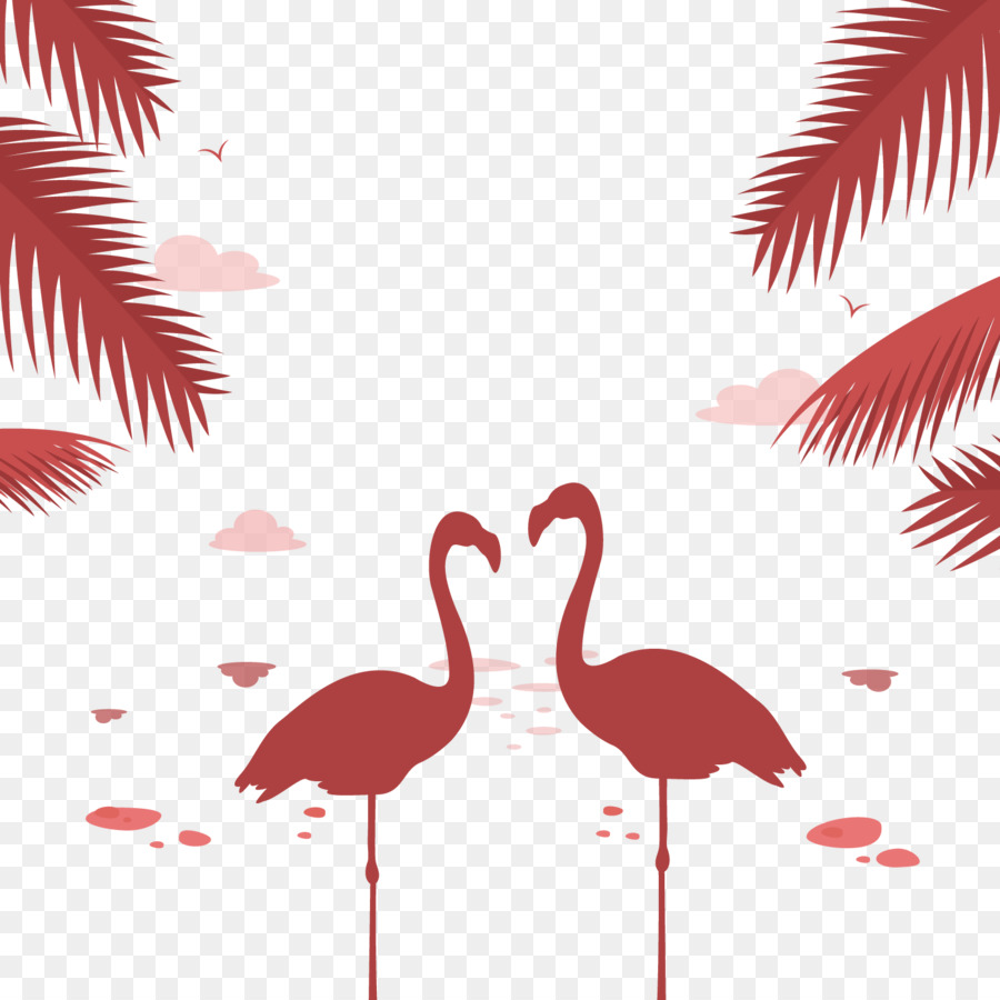 Bird Silhouette Euclidean vector Illustration - Beach Flamingo silhouette vector lovers png download - 1500*1500 - Free Transparent Bird png Download.