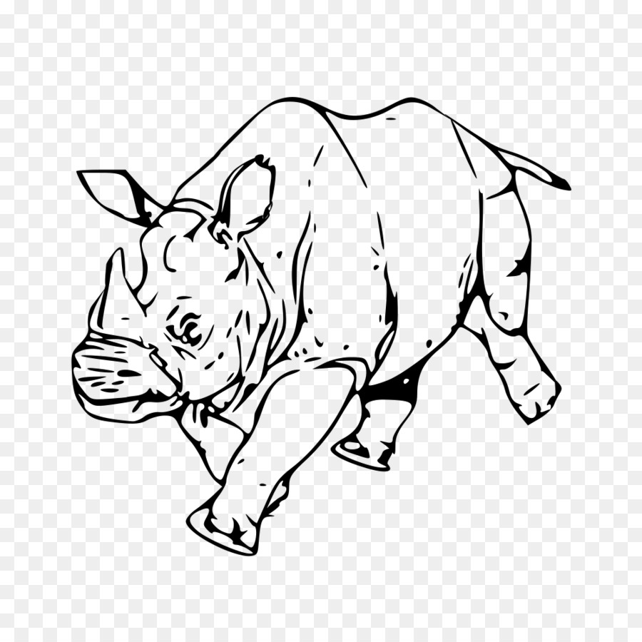 Rhinoceros Line art Drawing Clip art - Rhino silhouette png download - 1000*1000 - Free Transparent Rhinoceros png Download.