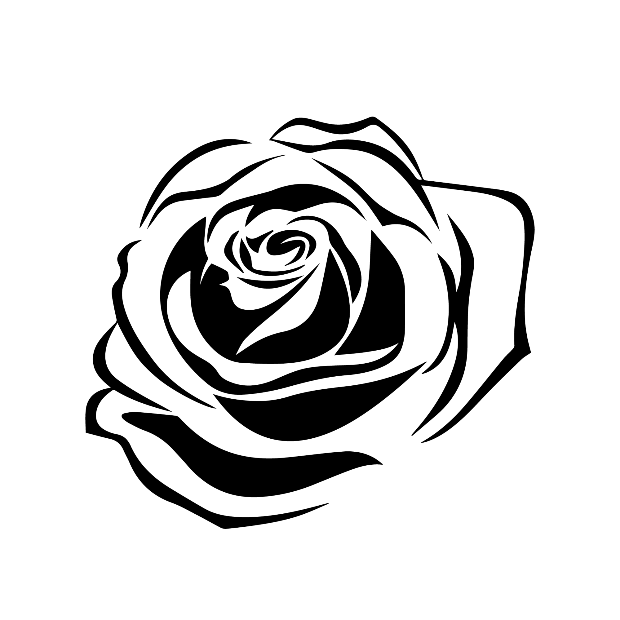 Rose Clipart Black And White Rose Tattoo Rose Stencil | Sexiz Pix