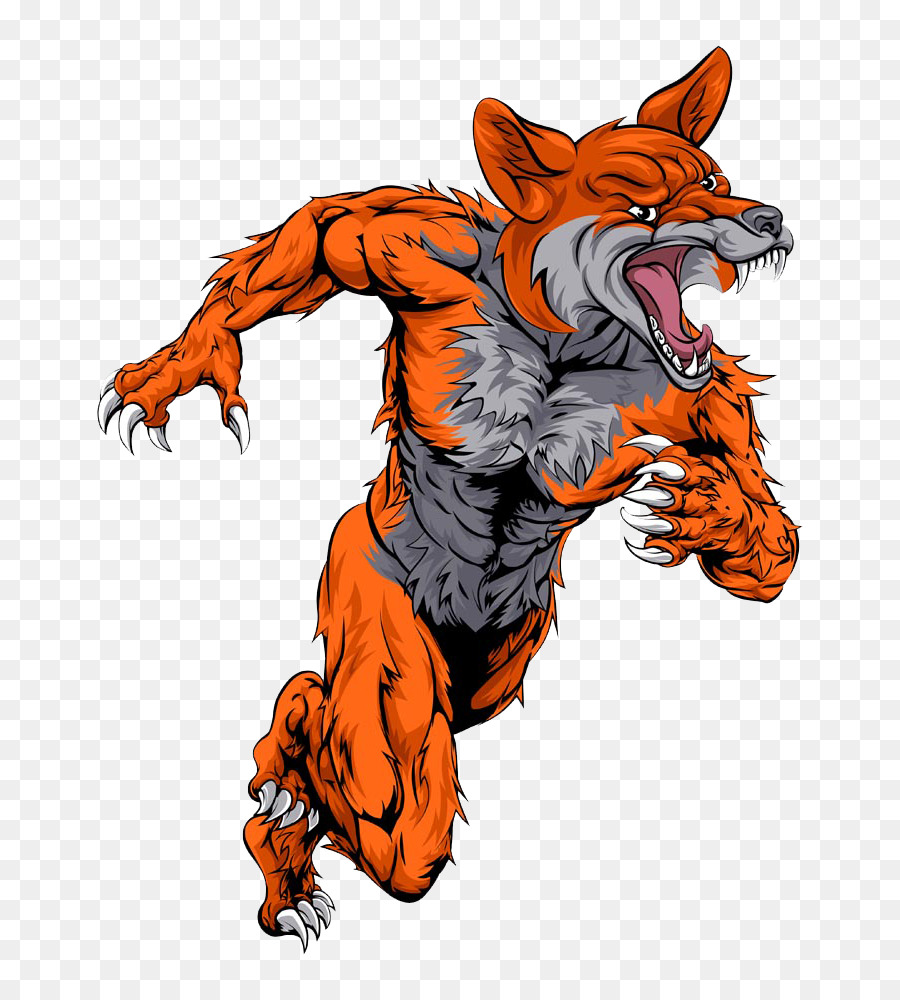Mascot Fox Graphic design Illustration - Running werewolf png download - 776*1000 - Free Transparent Mascot png Download.