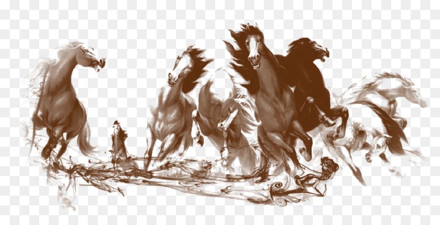 Ink wash painting Download Shan shui - Running horse png download - 3543*1772 - Free Transparent Ink Wash Painting png Download.