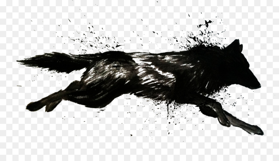 running wolf drawing