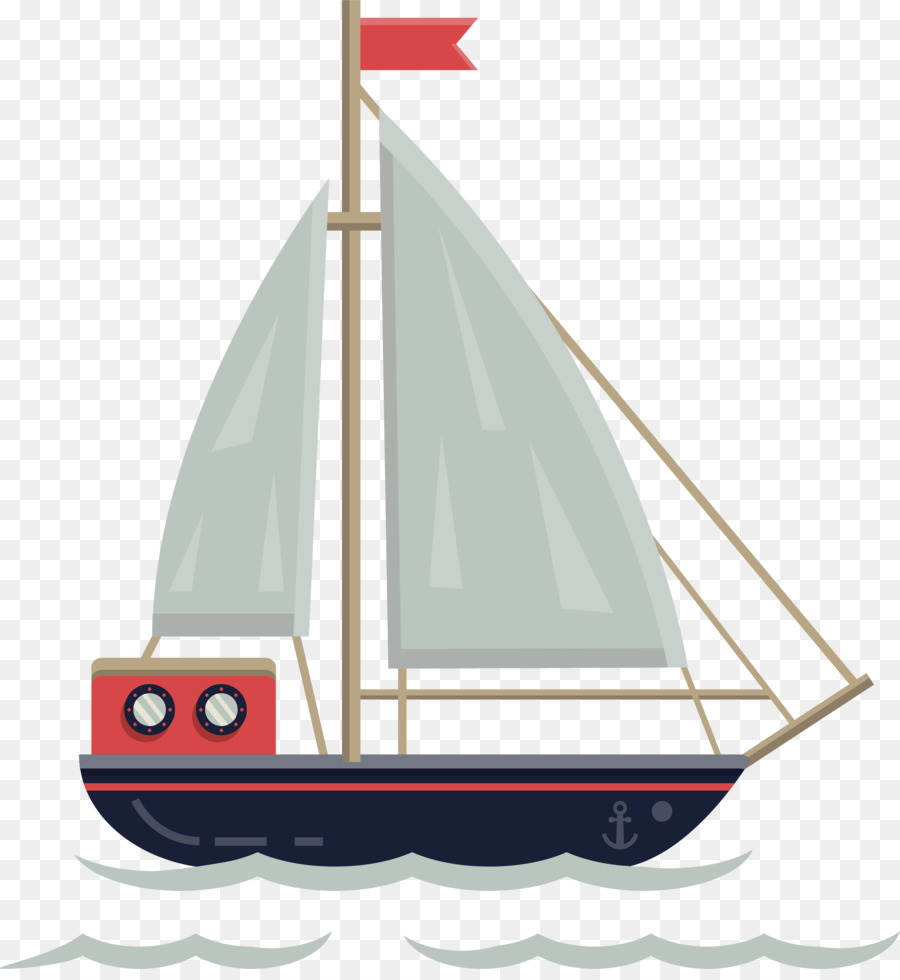 Sailing ship Illustration - The sailing on the waves png download - 2442*2629 - Free Transparent Sail png Download.