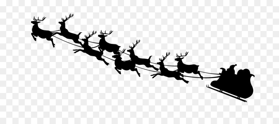 Santa's Sleigh Silhouette