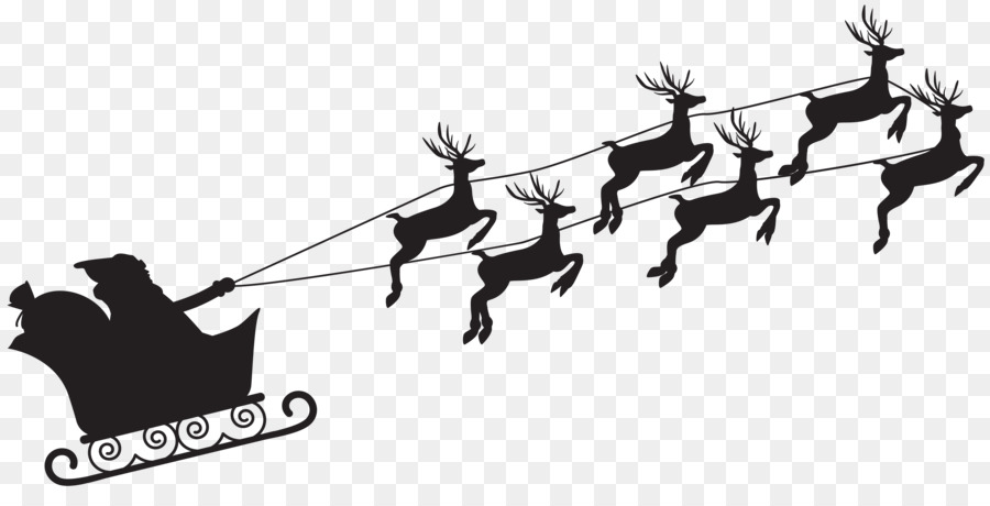 Santa's Sleigh Silhouette
