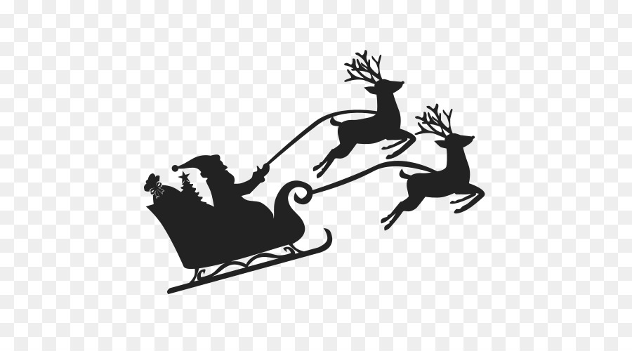 Santa's Sleigh Silhouette