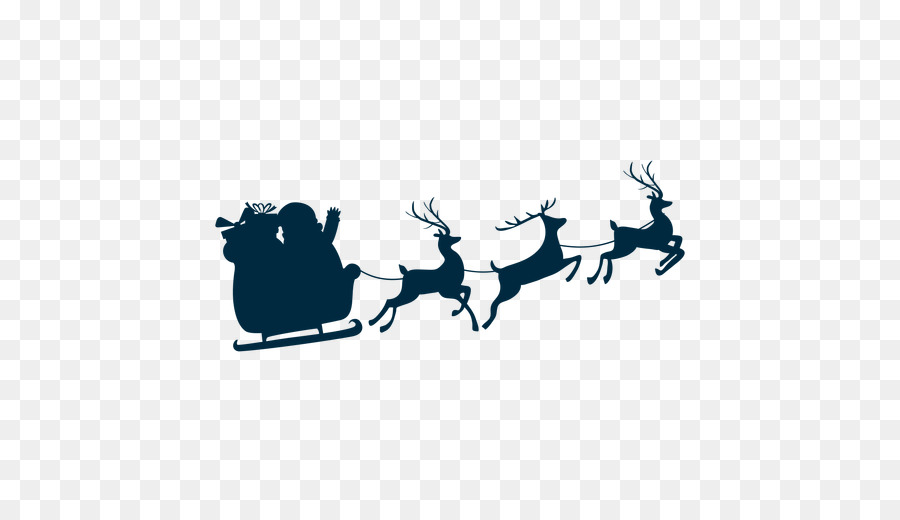 Santa's Sleigh Silhouette