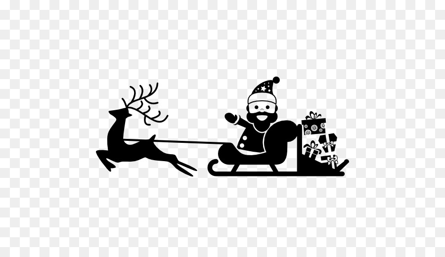 Santa's Sleigh Silhouette