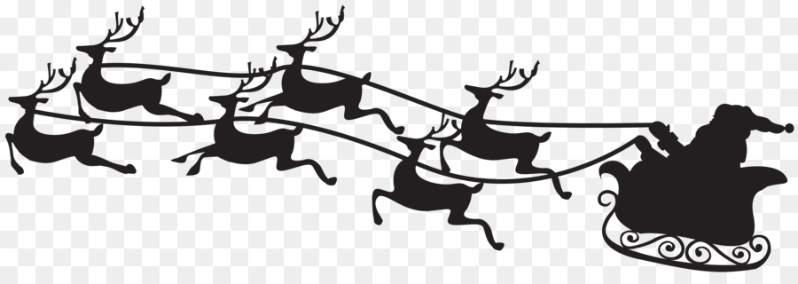 Santa's Sleigh Silhouette