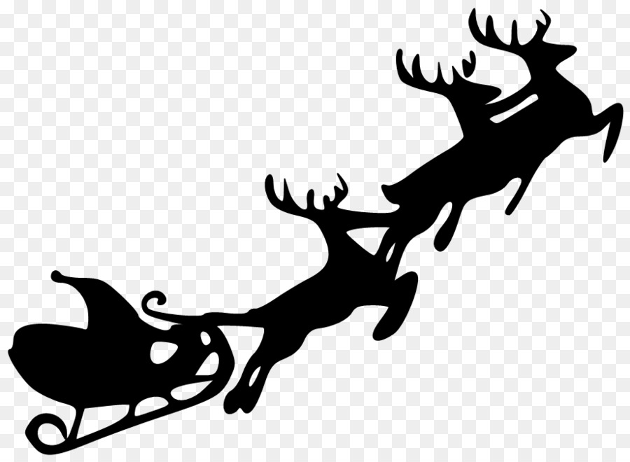 Santa's Sleigh Silhouette