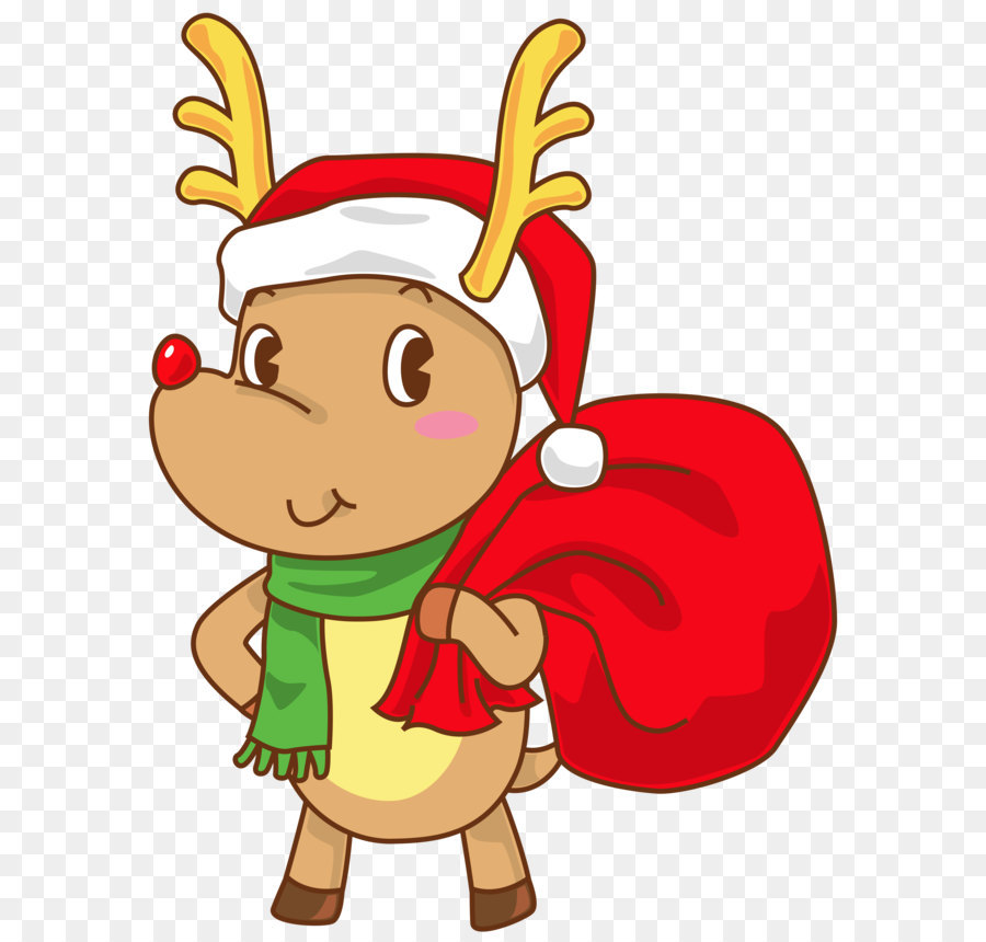 Rudolph Santa Claus Hat Christmas SantaCon - Christmas Rudolph with Santa Hat Transparent PNG Clip Art Image png download - 5474*7183 - Free Transparent Rudolph png Download.