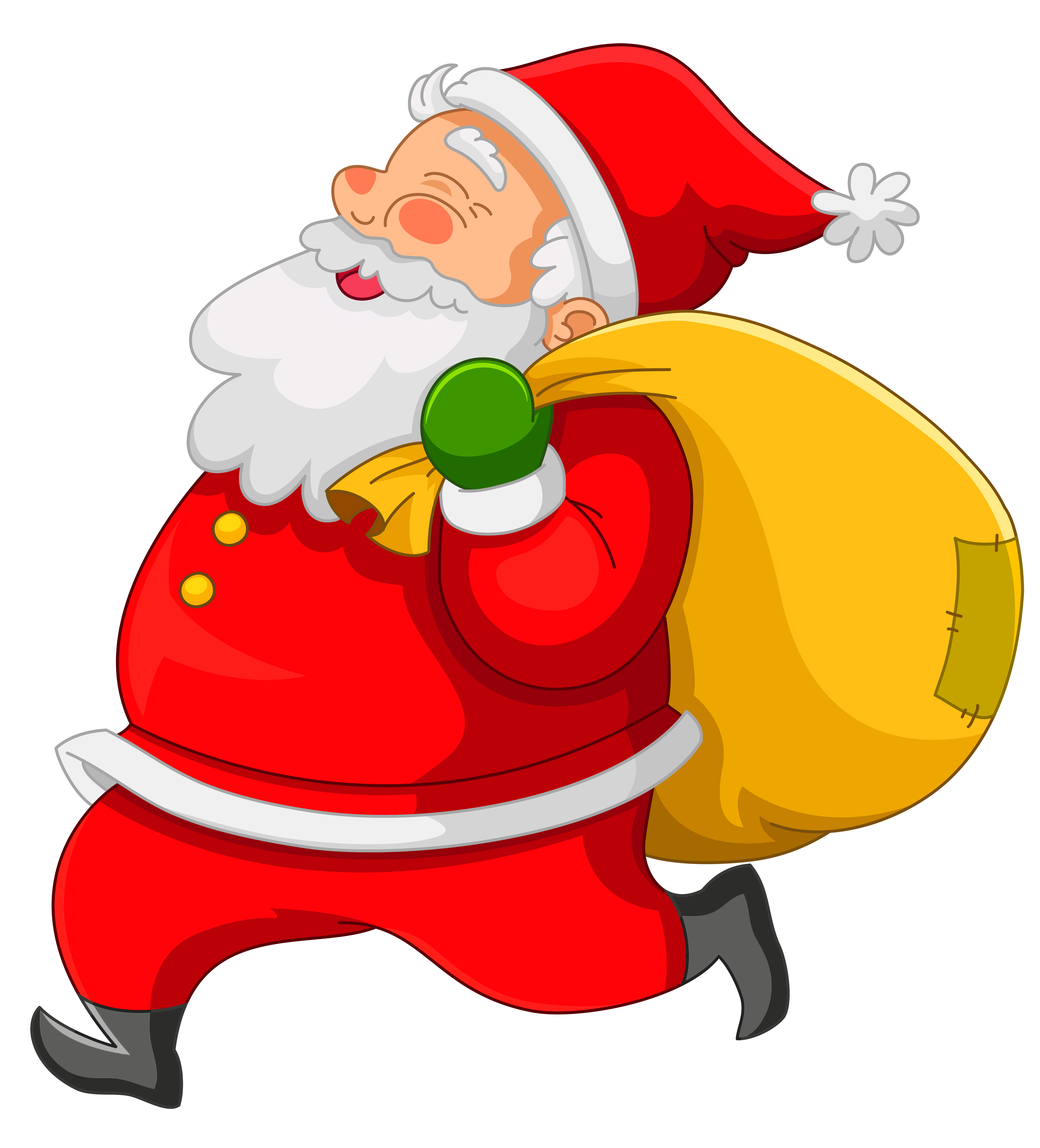 Santa Claus Clip art - Transparent Santa with Yellow Bag PNG Clipart ...