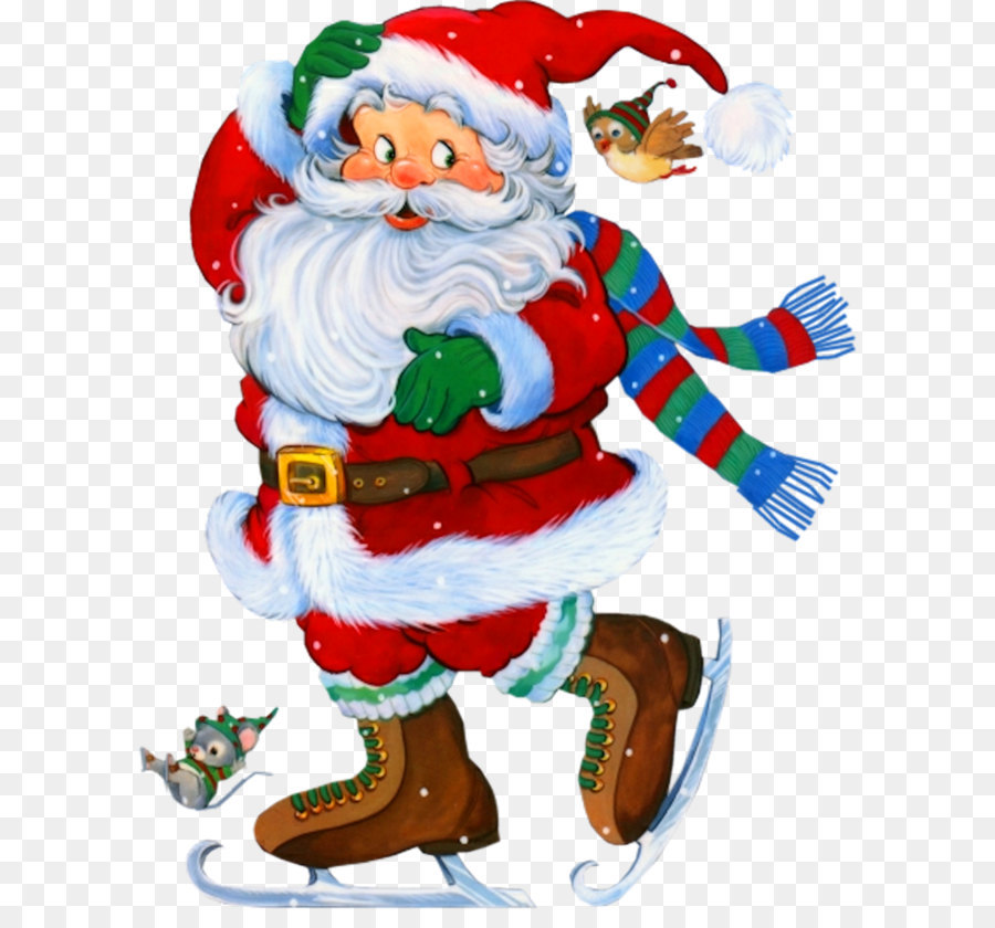 Rudolph Santa Claus Christmas New Year - Transparent Santa with Skates Clipart png download - 745*943 - Free Transparent Santa Claus png Download.