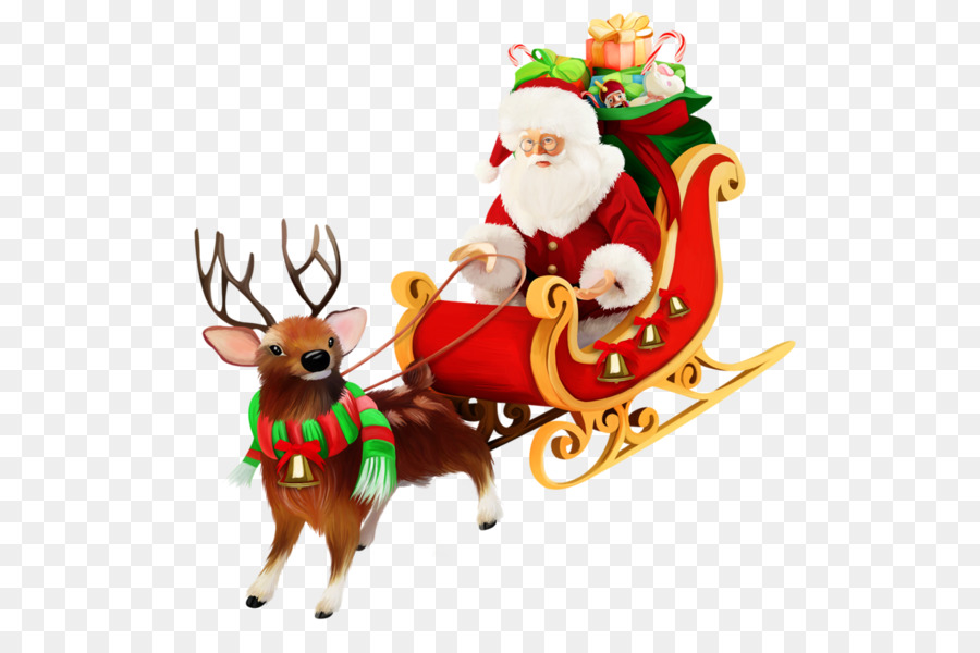 Santa Claus Village Sled Christmas Clip art - santa sleigh png download - 600*600 - Free Transparent Santa Claus png Download.