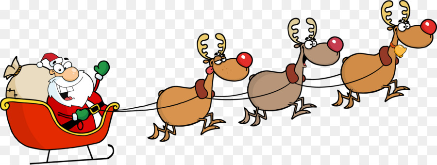 Santa Claus Reindeer Sled Clip art - Saint Nicholas png download - 1600*603 - Free Transparent Santa Claus png Download.