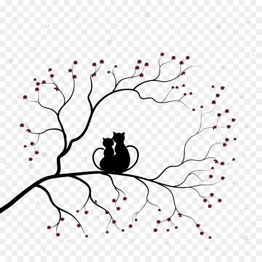 Cat Silhouette - Couple Cat Silhouette png download - 2480*2480 - Free Transparent  png Download.