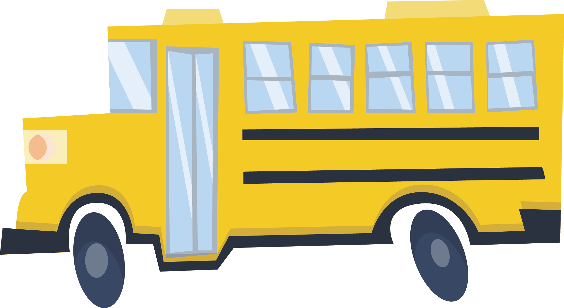 School Bus Illustration - Yellow Bus Vector Png Download - 2305*1258 