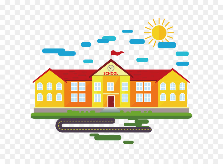 School Cartoon Classroom - School building vector material png download - 1500*1500 - Free Transparent School ai,png Download.