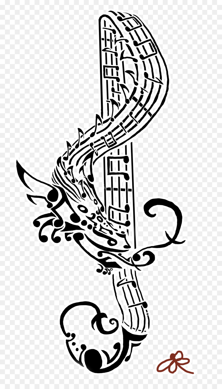 Tattoo Musical note Art Flash - treble clef png download - 900*1575 - Free Transparent  png Download.