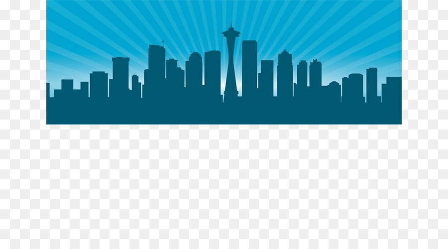Seattle Silhouette Skyline Clip art - Blue City Night Vision png download - 714*500 - Free Transparent Seattle png Download.