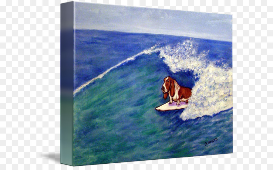 Basset Hound Beagle Dog surfing Tile art - watercolor Surfboard png download - 650*554 - Free Transparent Basset Hound png Download.