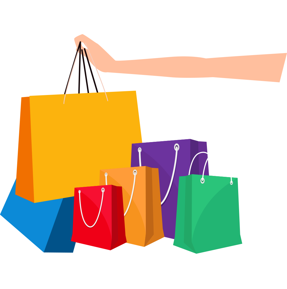 Online Shopping Shopping Bag Vector Cartoon Shopping Bags Png