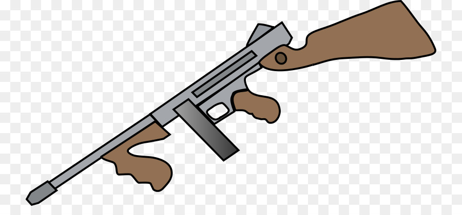 Firearm Shotgun Drawing Thompson submachine gun Clip art - Tommy Gun Cliparts png download - 800*402 - Free Transparent  png Download.