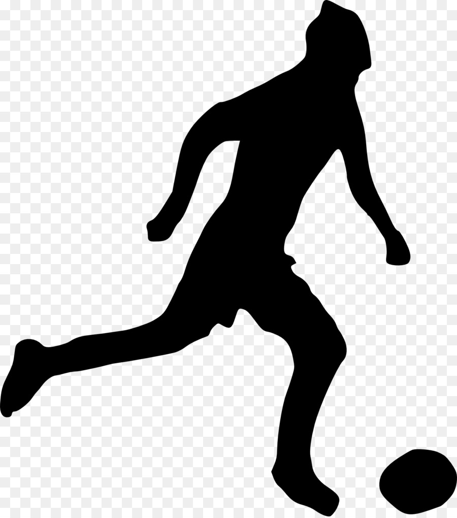 Black and white Recreation Football Player Silhouette - Football Player ...